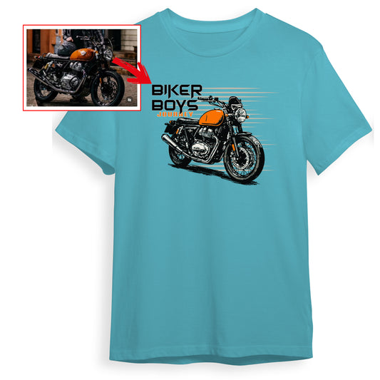 bikerboysjourney - OCEAN BLUE Custom Designed ROUND NECK TSHIRT