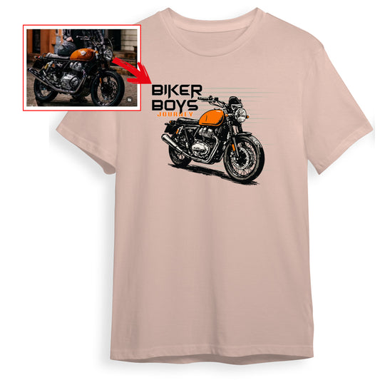 bikerboysjourney - PEACH Custom Designed ROUND NECK TSHIRT