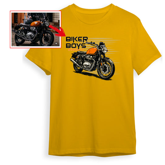 bikerboysjourney - YELLOW Custom Designed ROUND NECK TSHIRT