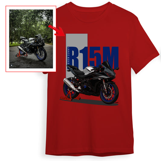 _bikersunny - RED Custom Designed ROUND NECK TSHIRT
