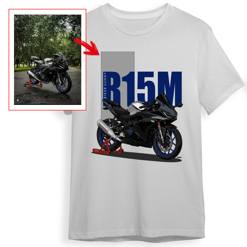 _bikersunny - WHITE Custom Designed ROUND NECK TSHIRT