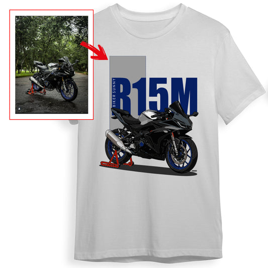 _bikersunny - WHITE Custom Designed ROUND NECK TSHIRT