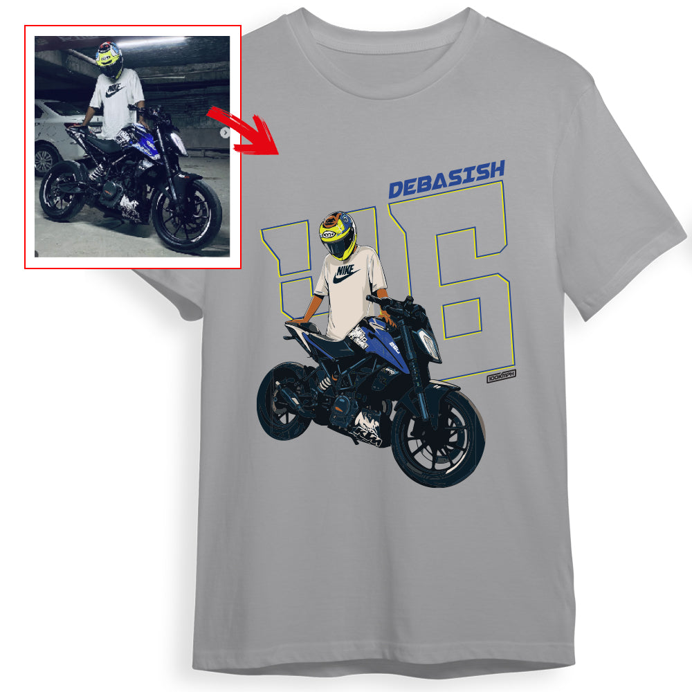 debasish_46_ - GREY Custom Designed ROUND NECK TSHIRT