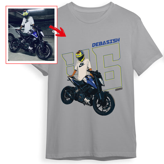 debasish_46_ - GREY Custom Designed ROUND NECK TSHIRT
