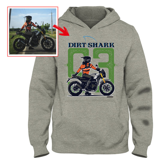 dirt_shark93 - LIGHT GREY Custom Designed HOODIE