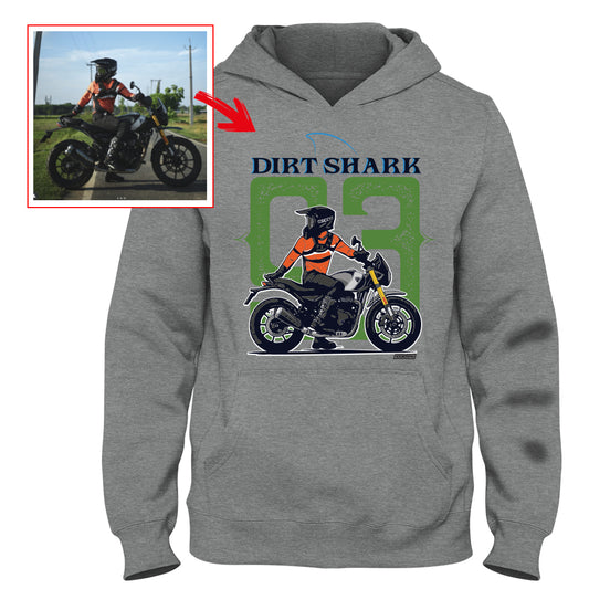 dirt_shark93 - DARK GREY Custom Designed HOODIE