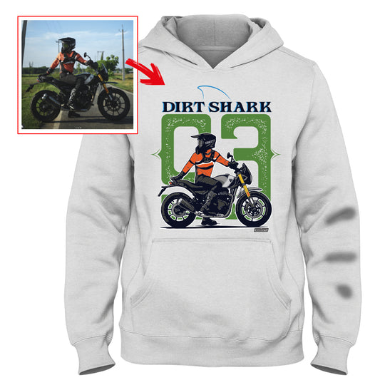 dirt_shark93 - WHITE Custom Designed HOODIE