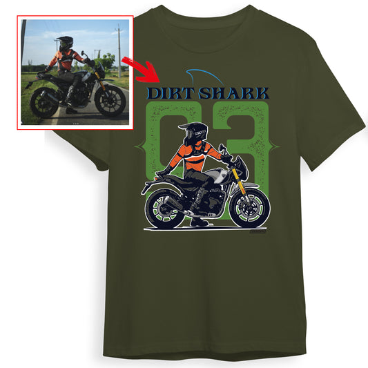 dirt_shark93 - OLIVE Custom Designed ROUND NECK TSHIRT