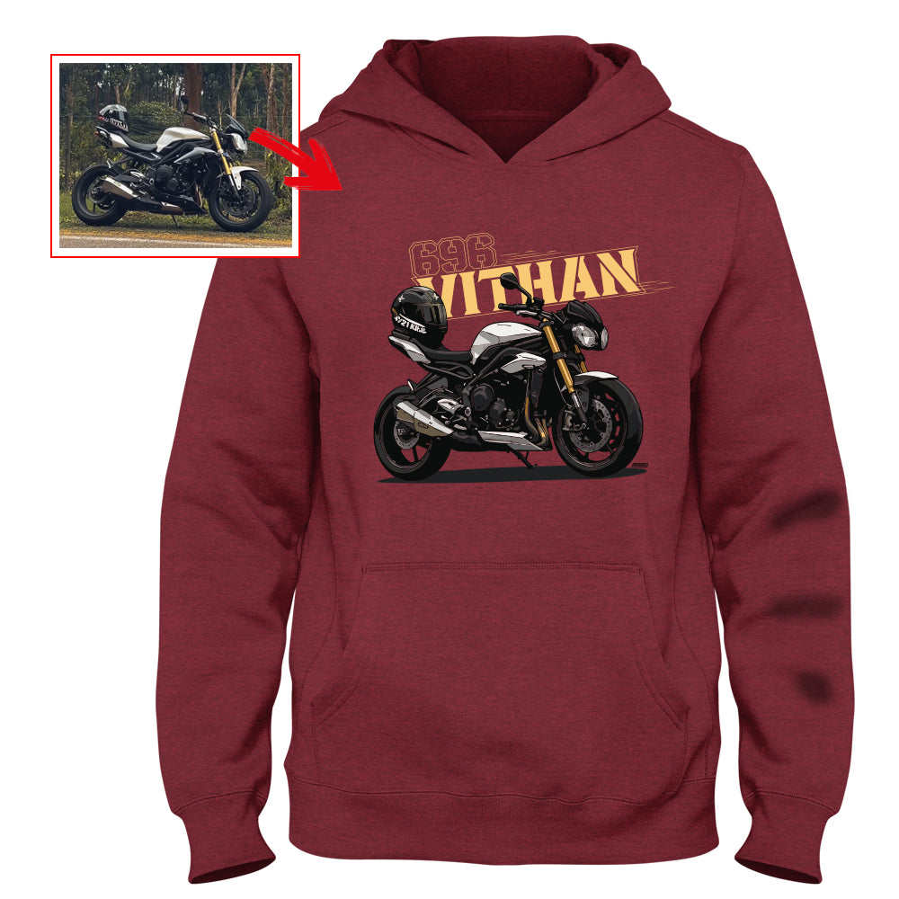 VITHAN696 - Maroon Custom Designed HOODIE