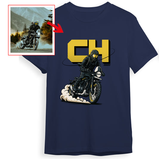 ch__saddler - NAVY BLUE Custom Designed ROUND NECK TSHIRT