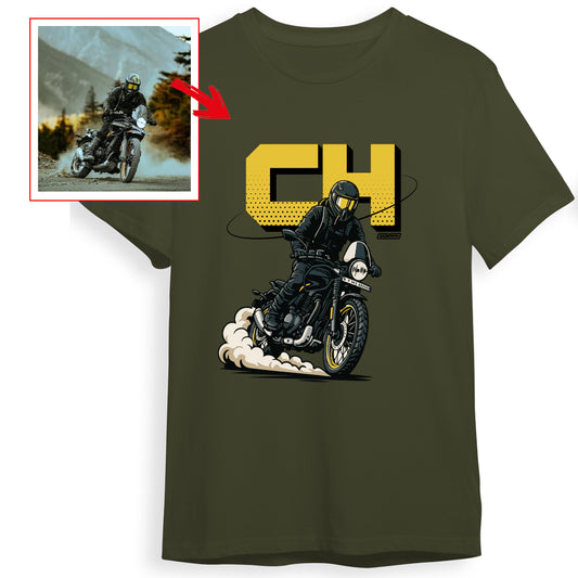 ch__saddler - OLIVE GREEN Custom Designed ROUND NECK TSHIRT