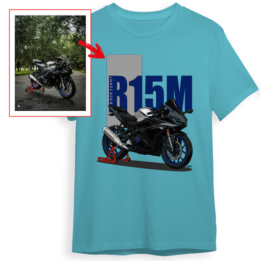 _bikersunny - OCEAN BLUE Custom Designed ROUND NECK TSHIRT