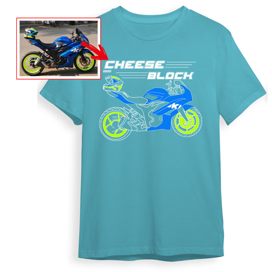 _cheeseblock74_ - OCEAN BLUE Custom Designed ROUND NECK TSHIRT