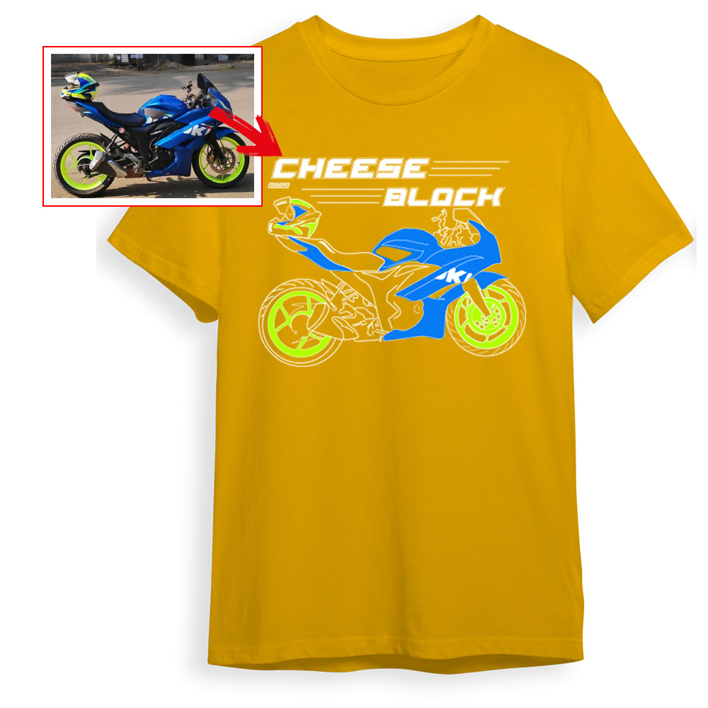 _cheeseblock74_ - YELLOW Custom Designed ROUND NECK TSHIRT