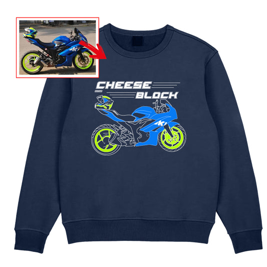 _cheeseblock74_ - NAVY BLUE Custom Designed SWEATSHIRT