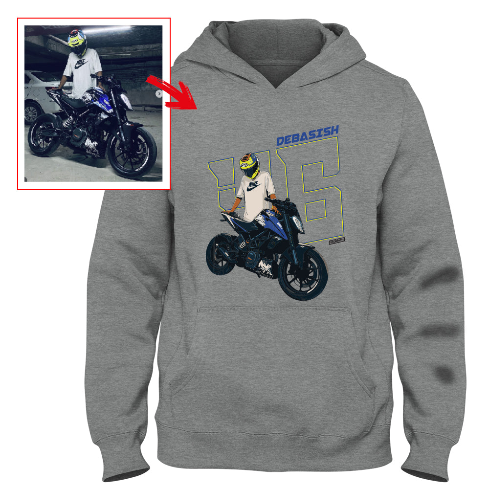 debasish_46_- GREY Custom Designed HOODIE