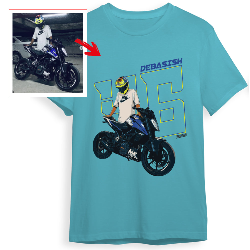 debasish_46_ - OCEAN BLUE Custom Designed ROUND NECK TSHIRT