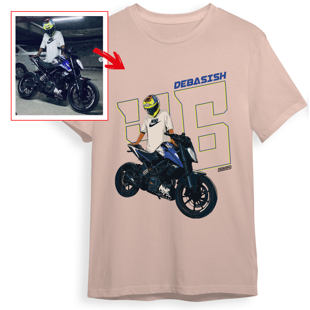 debasish_46_ - PEACH Custom Designed ROUND NECK TSHIRT