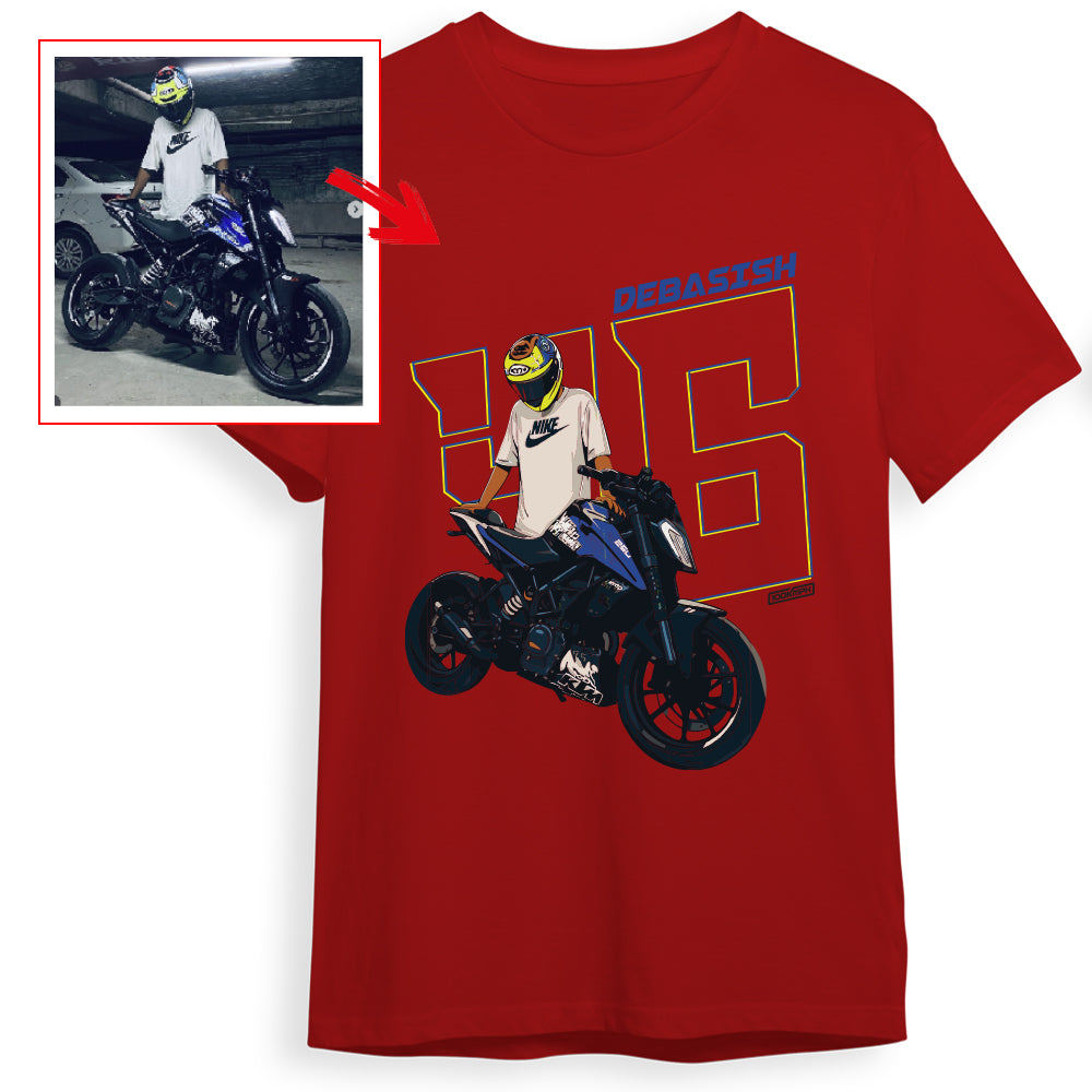 debasish_46_ - RED Custom Designed ROUND NECK TSHIRT