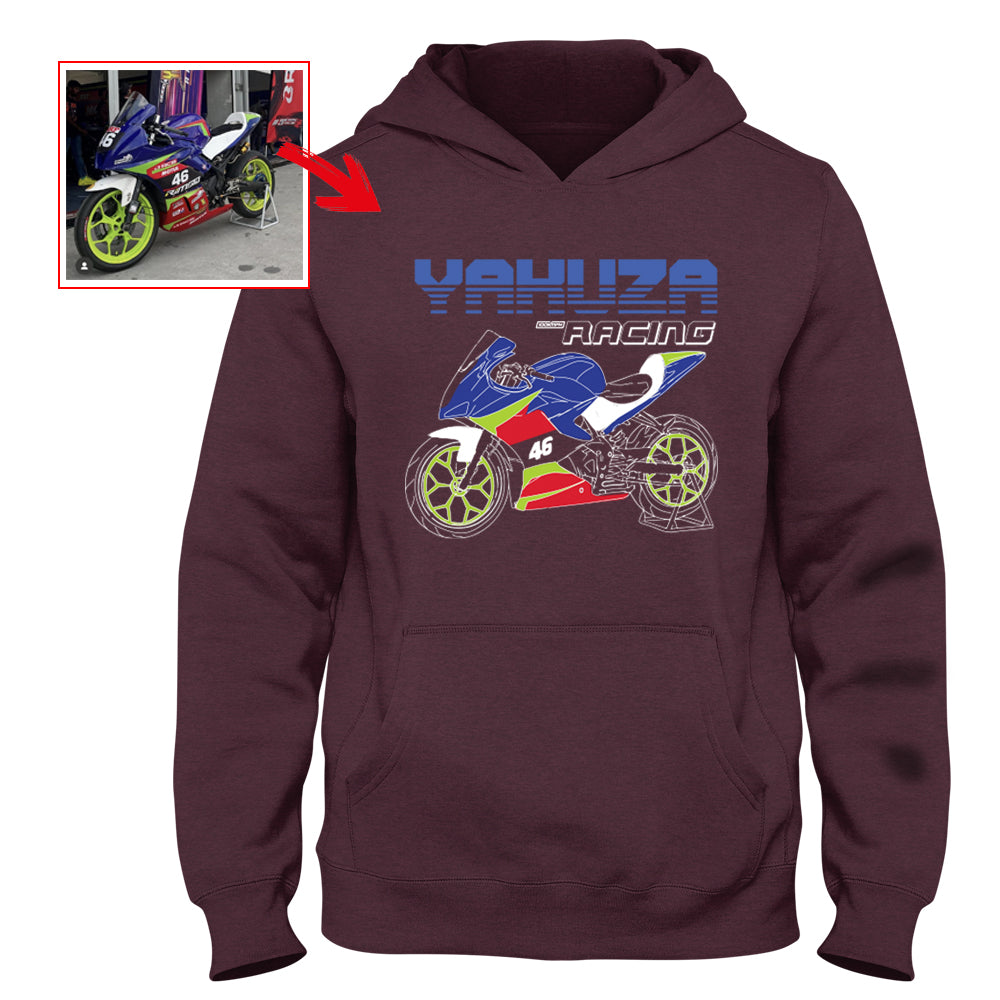 yakuzaracingindia - MAROON Custom Designed HOODIE