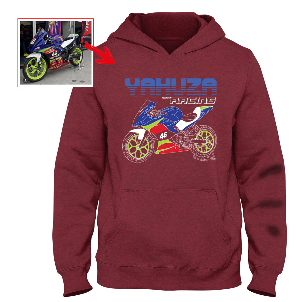 yakuzaracingindia - RED Custom Designed HOODIE