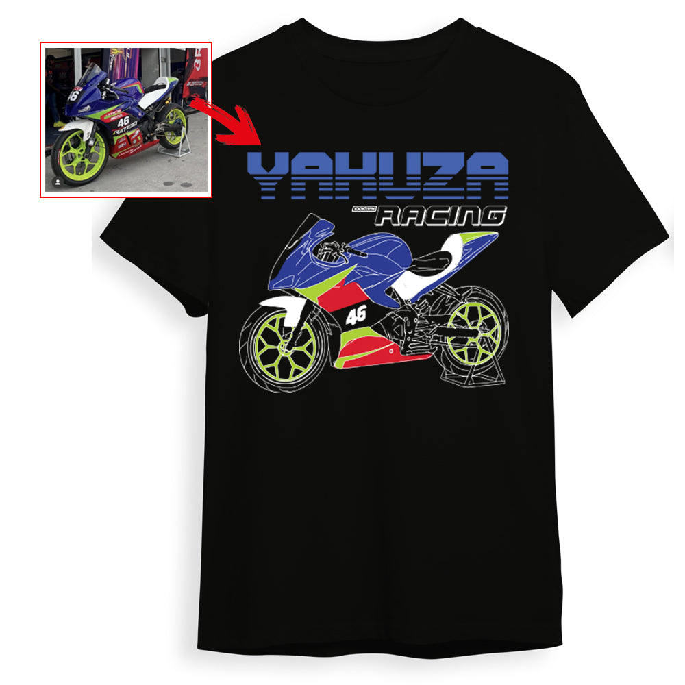 yakuzaracingindia - BLACK Custom Designed ROUND NECK TSHIRT